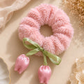 Pink Plush Tulip Scrunchie