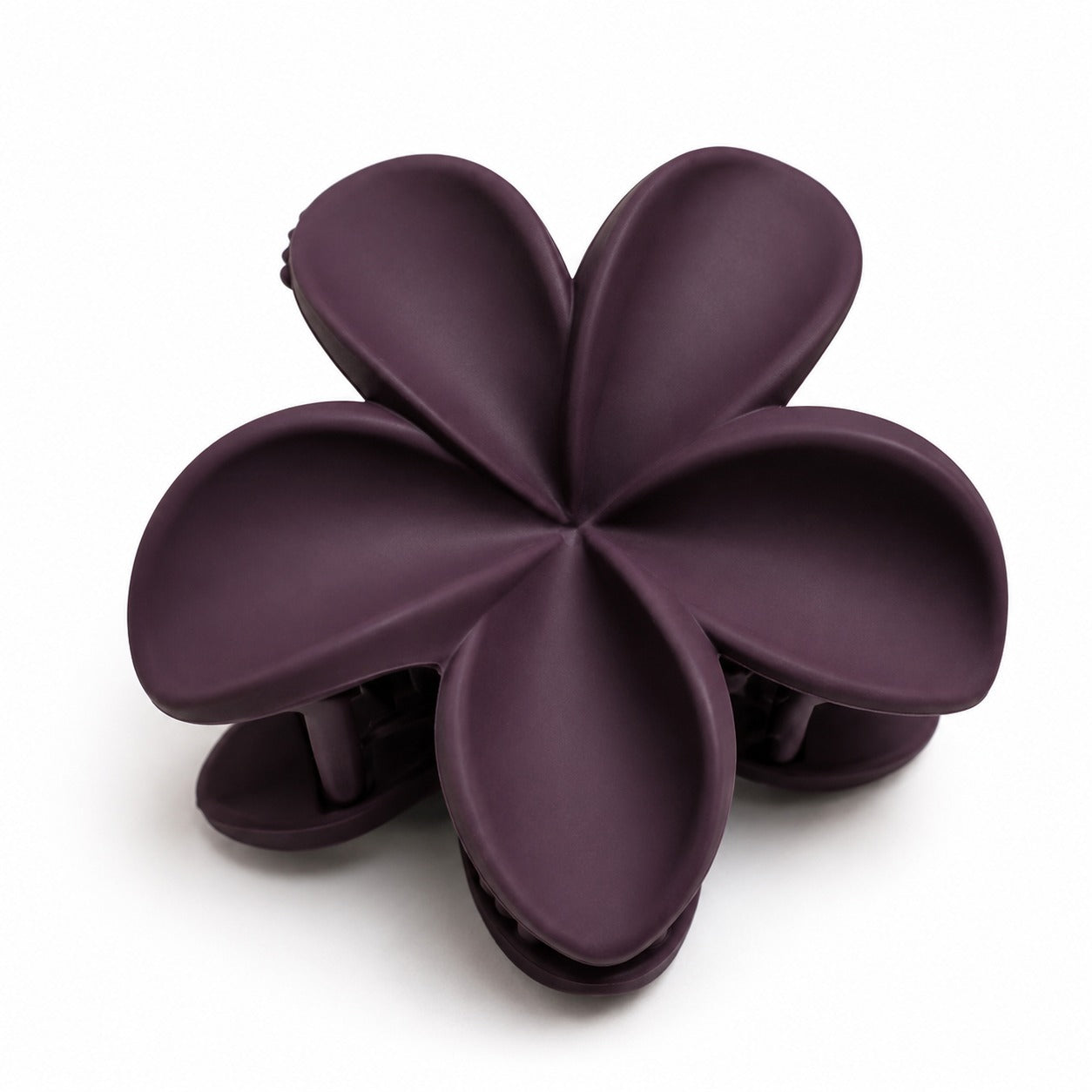 Matte Plum Purple Flower Hair Clutch