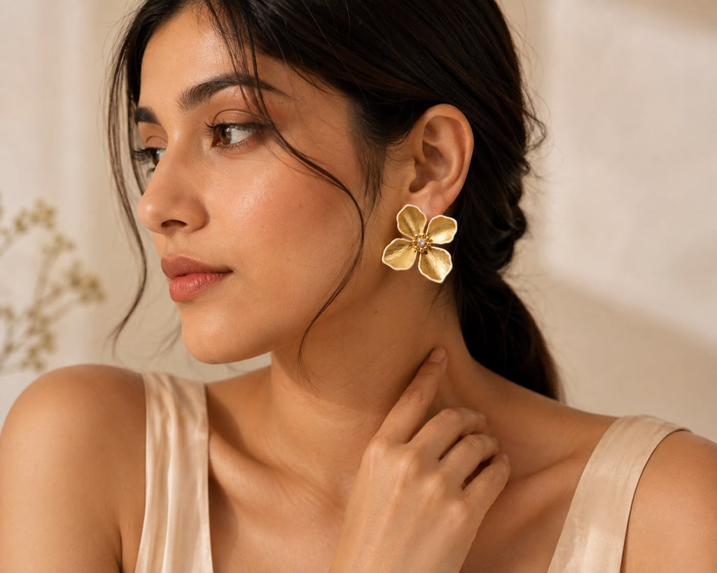 Blooming Daisy Flower Stud Earrings