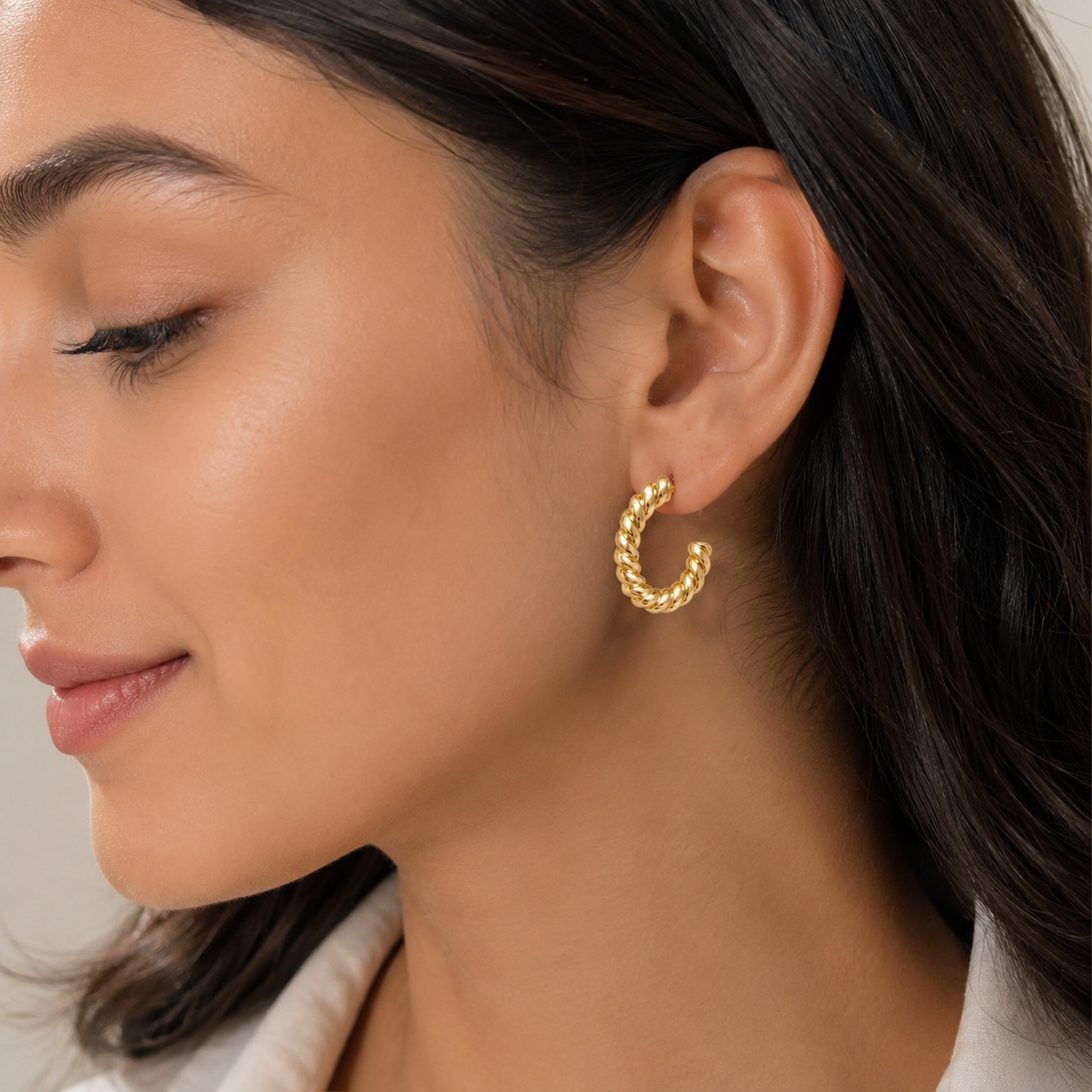 Twisted Rope Hoop Earrings