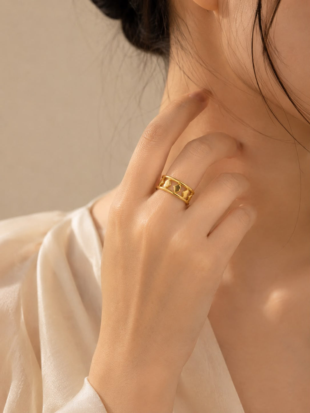 Heart Link Statement Ring