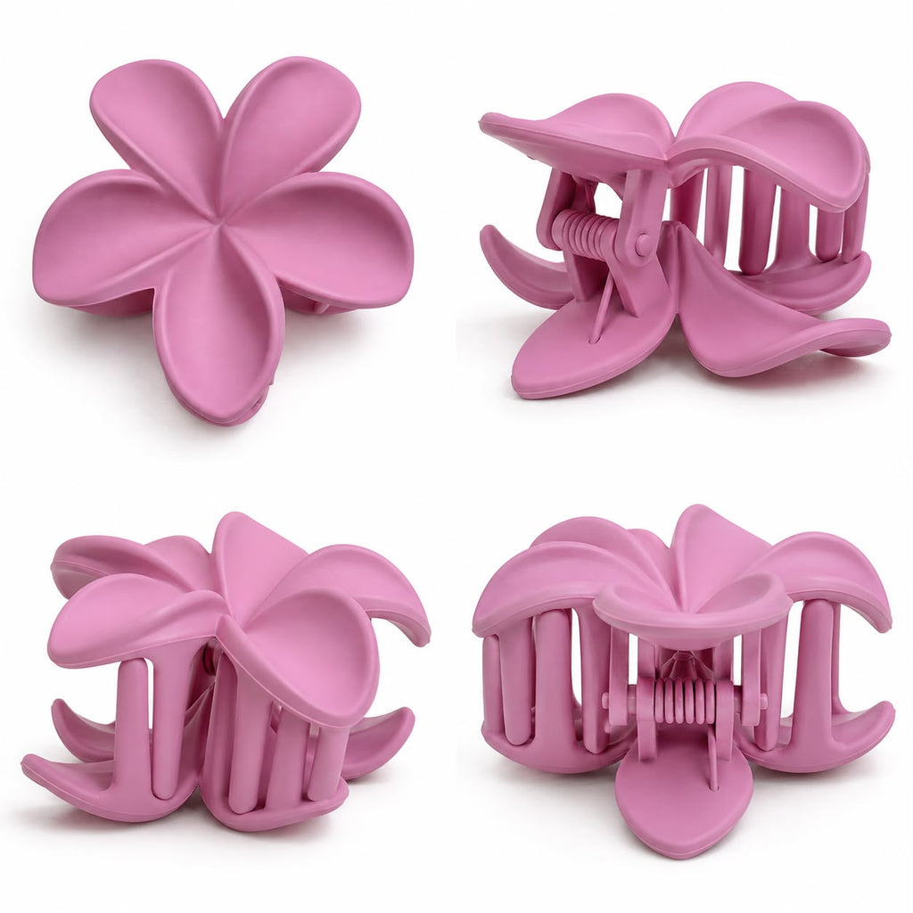 Matte Baby Pink Flower Hair Clutch