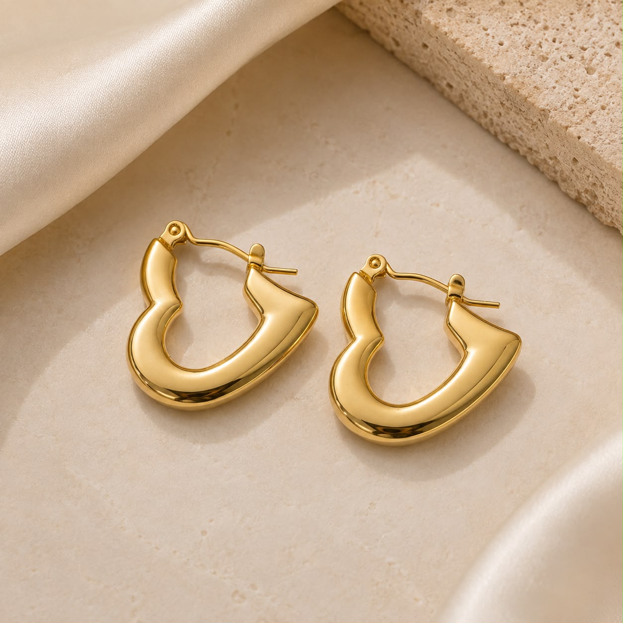 Molten Heart Hoop Earrings