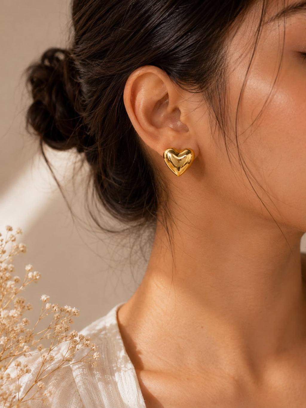 Molten Heart Stud Earrings