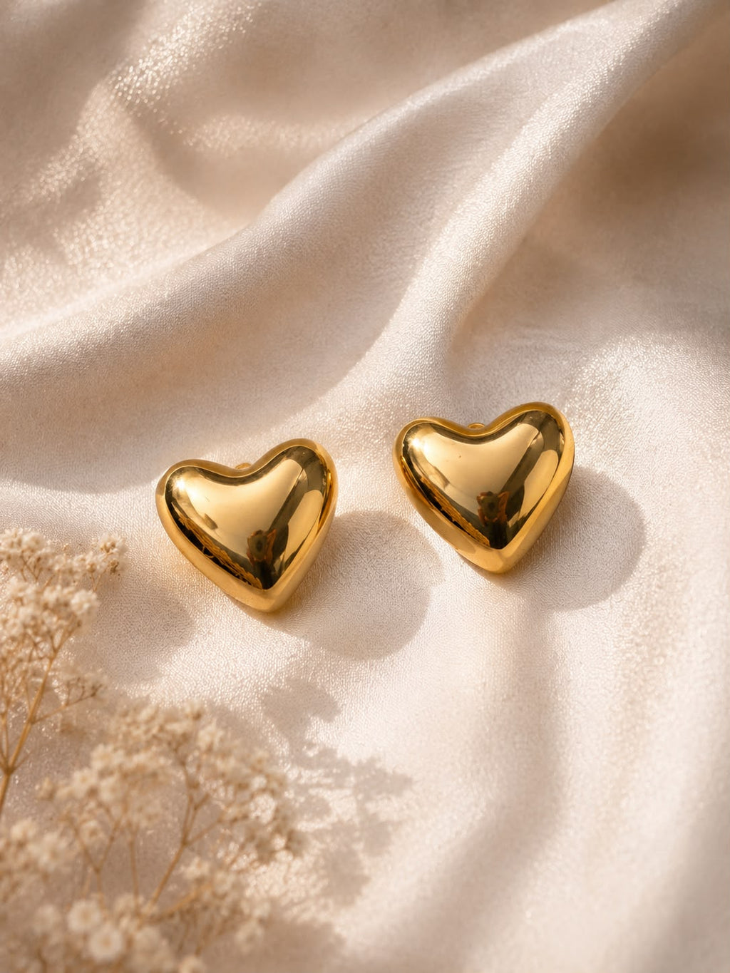 Molten Heart Stud Earrings