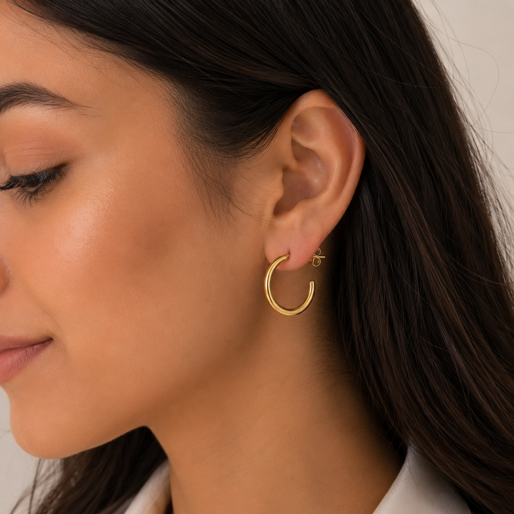 Molten Moon Hoop Earrings