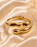 Molten Open Gold Bangle – Waterproof Statement Jewelry
