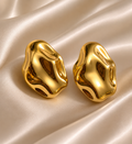 Molten Gold Stud Earrings – Anti Tarnish Minimal Jewelry
