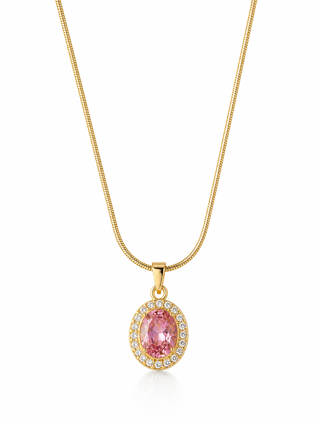 Rose Halo Pendant Necklace – Anti Tarnish Dainty Jewelry