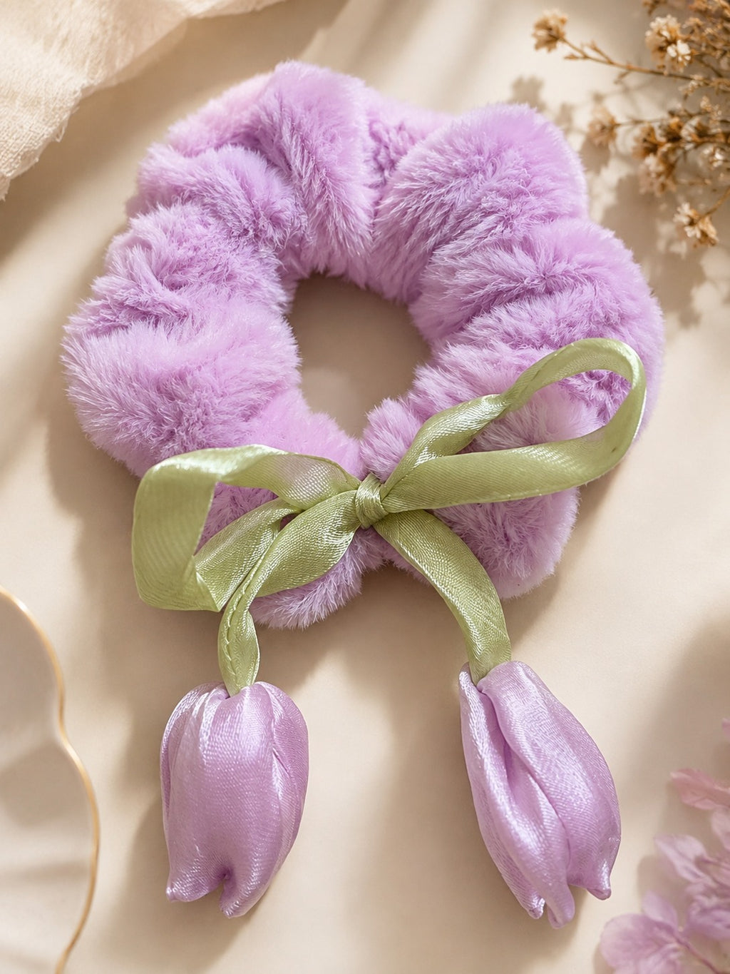 Lavender Plush Tulip Scrunchie