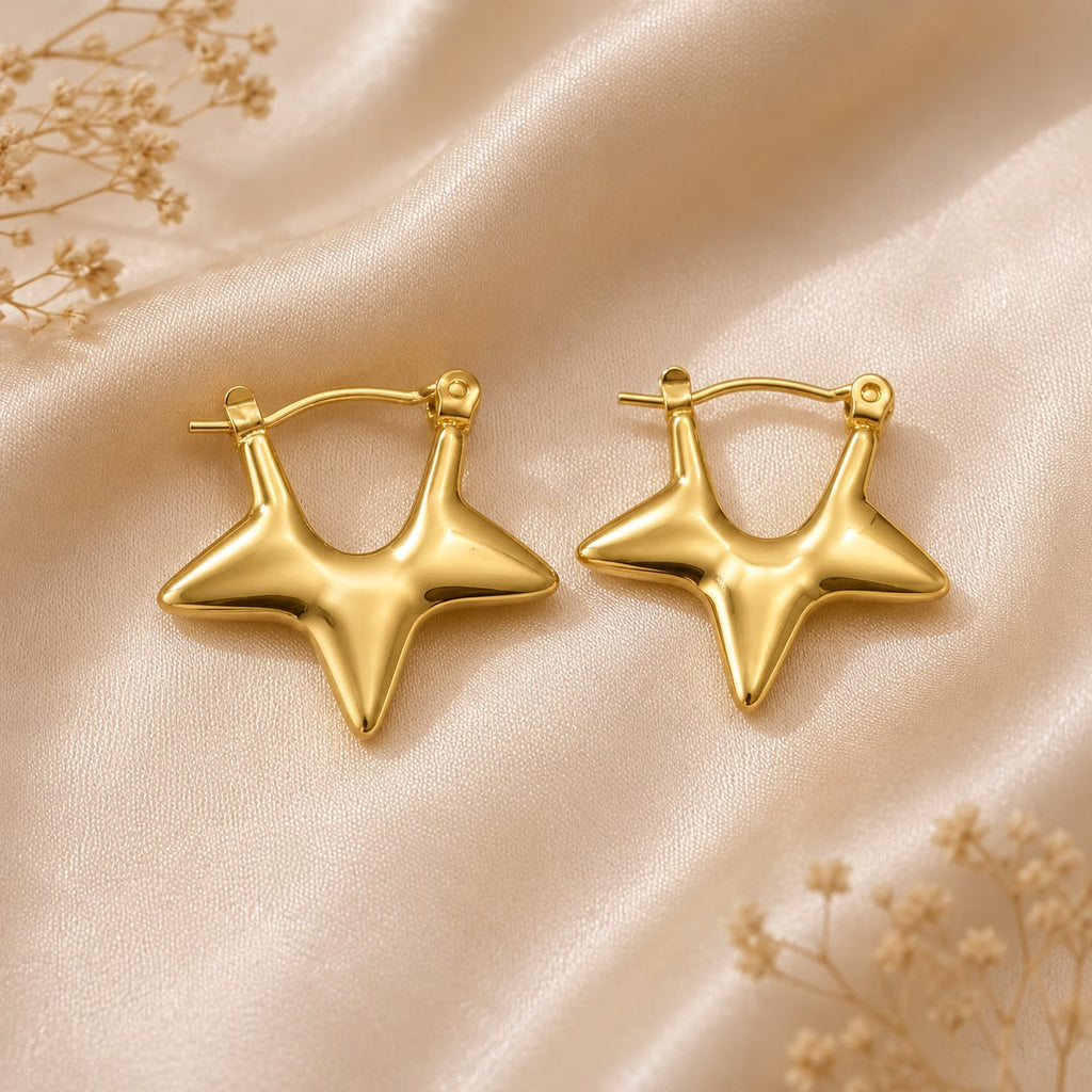 Celestial Star Hoop Earrings