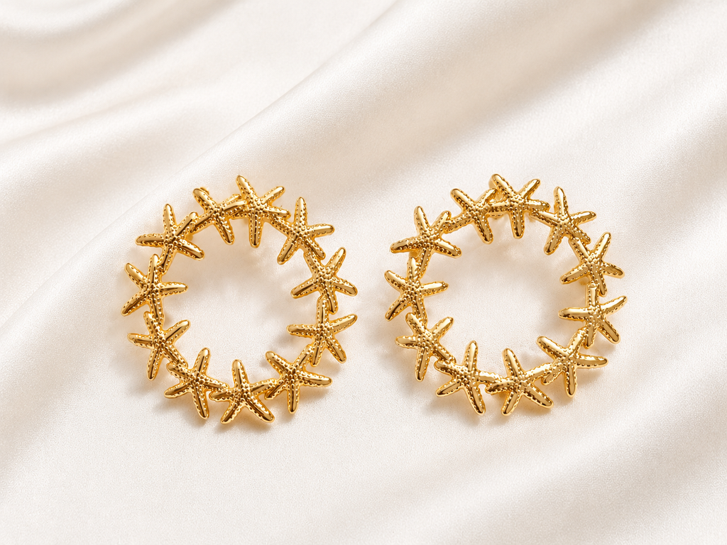 Starfish Gold Hoop Earrings – Anti Tarnish Dainty Jewelry