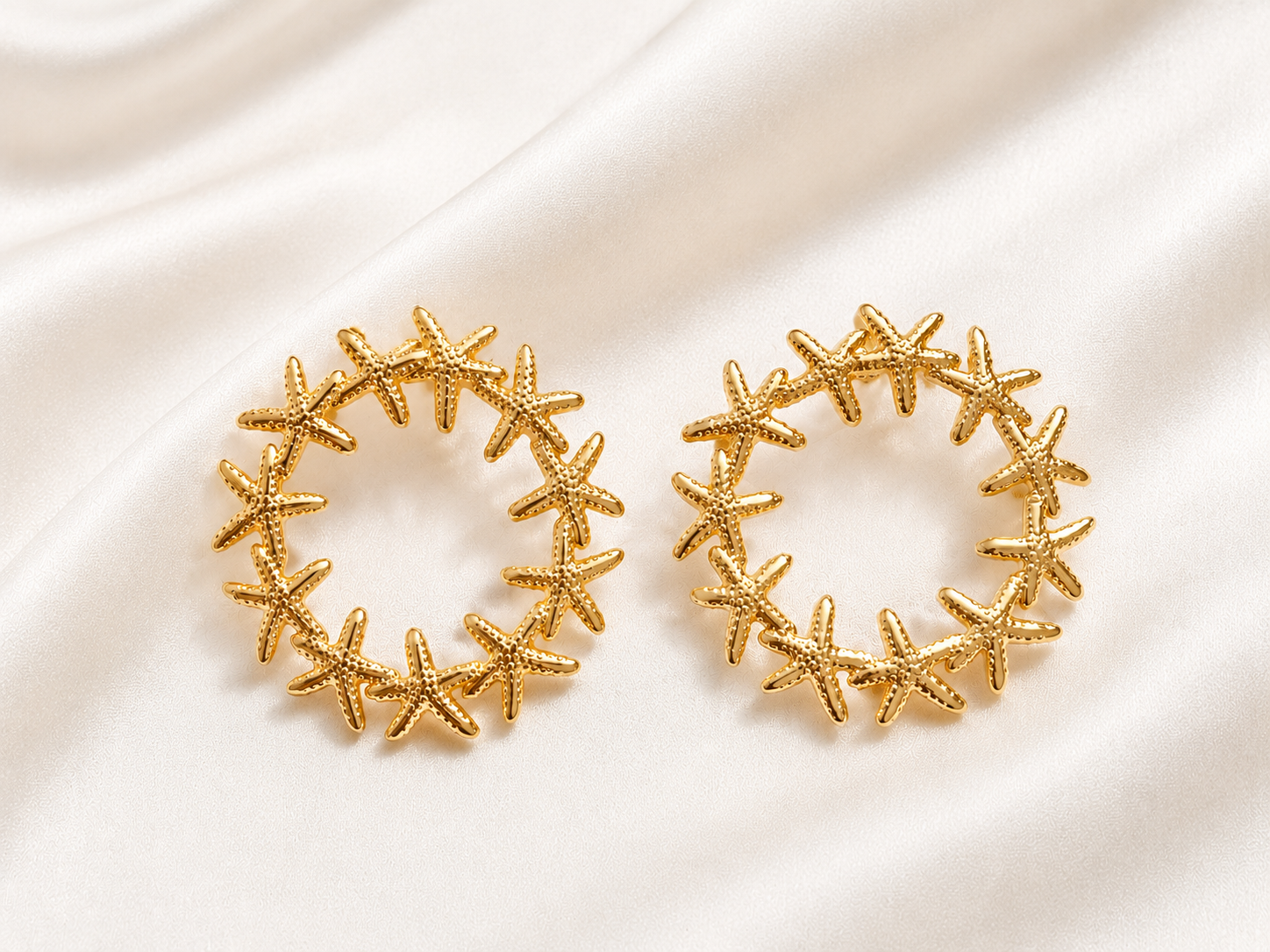 Starfish Gold Hoop Earrings – Anti Tarnish Dainty Jewelry