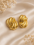 Swirl Gold Stud Earrings – Anti Tarnish Minimal Jewelry