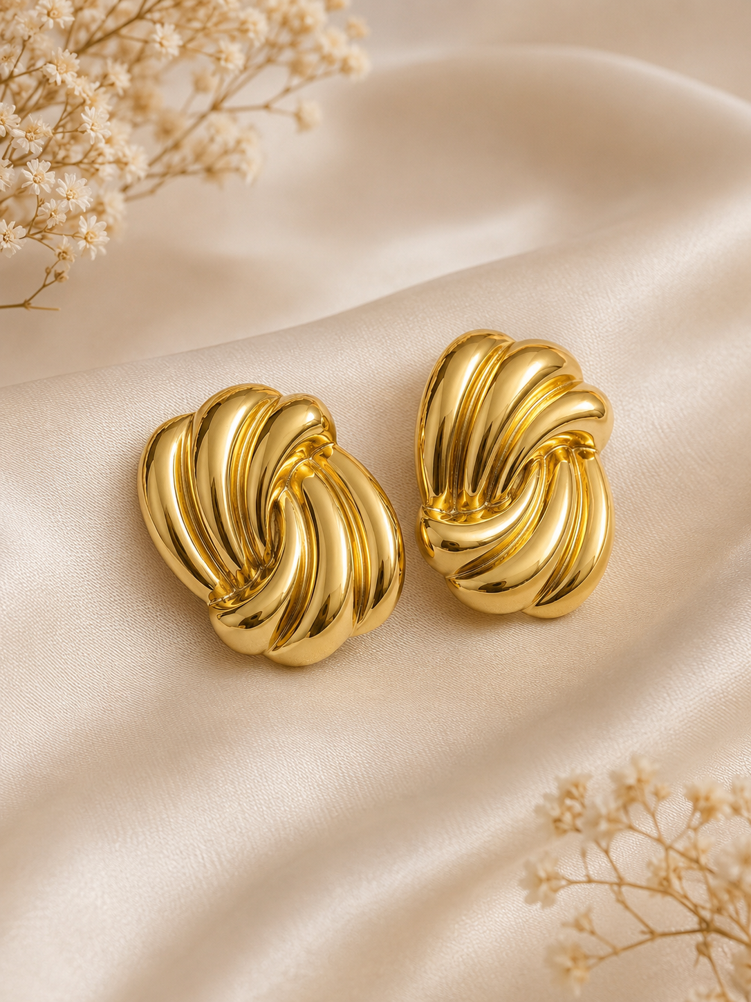 Swirl Gold Stud Earrings – Anti Tarnish Minimal Jewelry
