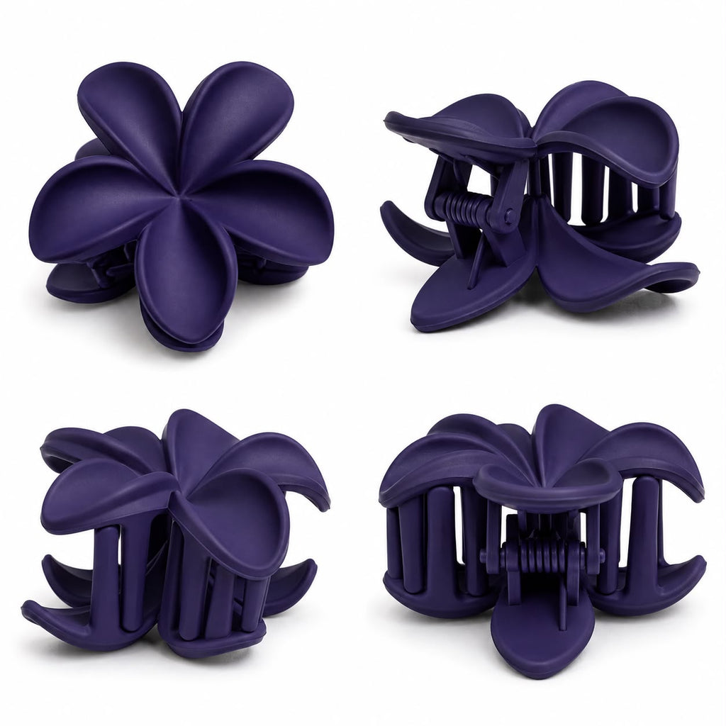 Matte Violet Flower Hair Clutch